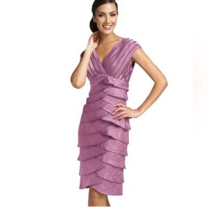 Adrianna Papell Tiered Elegant Purple Layered Dress Size 12